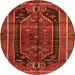 Square Persian Orange Traditional Rug, tr2805org