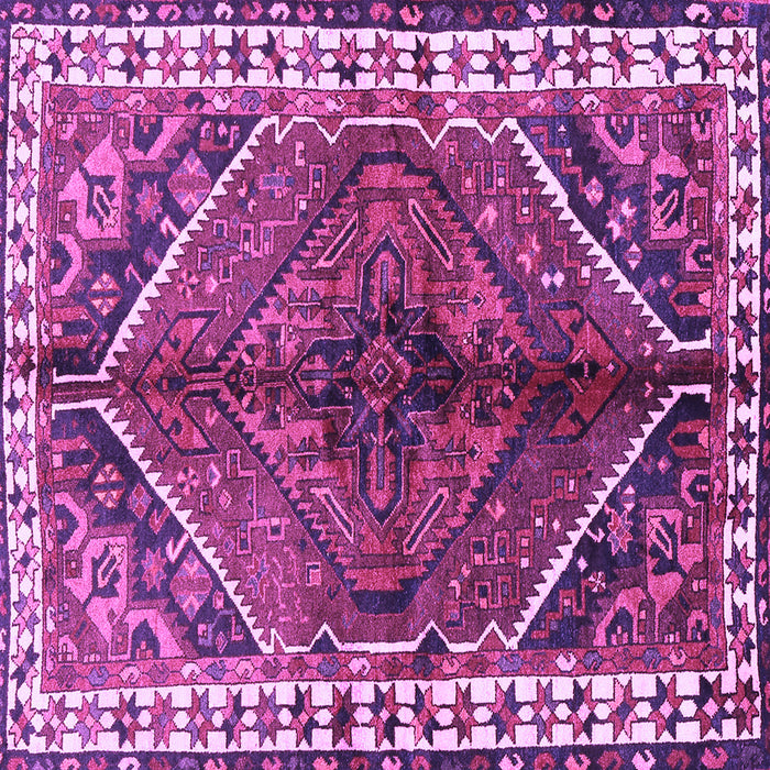Square Machine Washable Persian Purple Traditional Area Rugs, wshtr2806pur