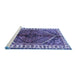 Sideview of Machine Washable Persian Blue Traditional Rug, wshtr2806blu