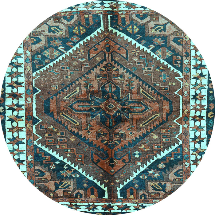Round Persian Light Blue Traditional Rug, tr2806lblu