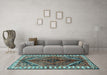 Machine Washable Persian Light Blue Traditional Rug in a Living Room, wshtr2806lblu