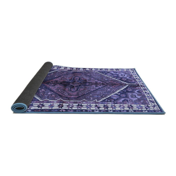 Sideview of Persian Blue Traditional Rug, tr2806blu