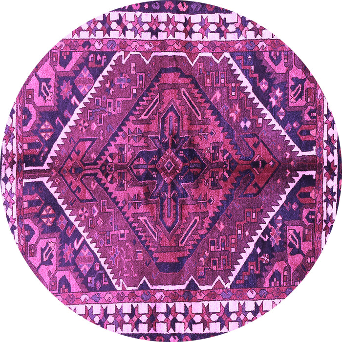 Round Persian Purple Traditional Rug, tr2806pur