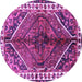 Round Persian Purple Traditional Rug, tr2806pur