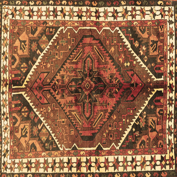 Square Machine Washable Persian Brown Traditional Rug, wshtr2806brn