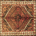 Square Persian Brown Traditional Rug, tr2806brn