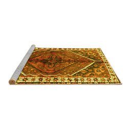 Sideview of Machine Washable Persian Yellow Traditional Rug, wshtr2806yw