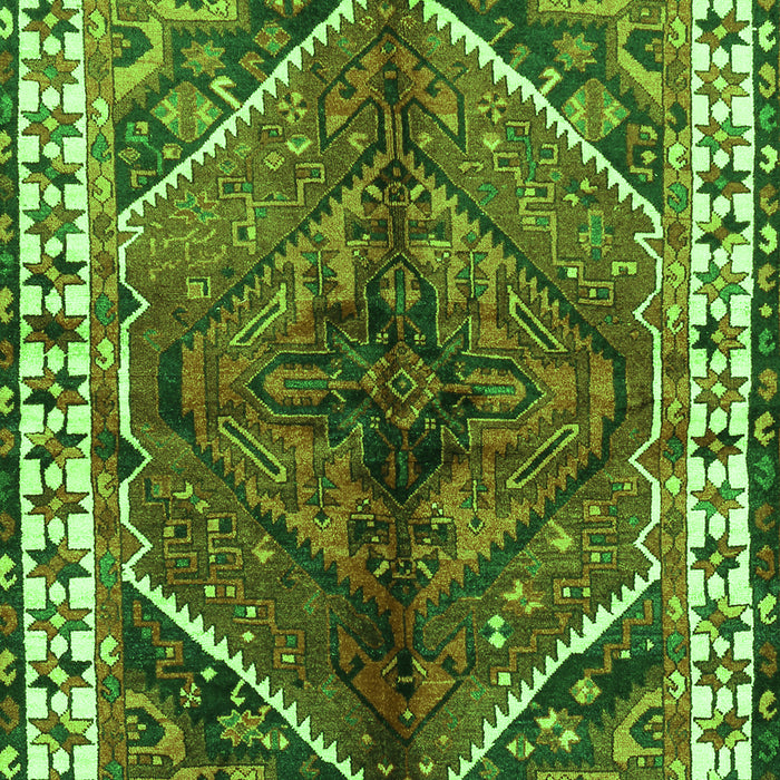 Serging Thickness of Machine Washable Persian Green Traditional Area Rugs, wshtr2806grn