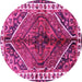 Round Persian Pink Traditional Rug, tr2806pnk