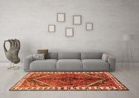 Machine Washable Persian Orange Traditional Rug, wshtr2806org