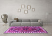 Machine Washable Persian Purple Traditional Area Rugs in a Living Room, wshtr2806pur