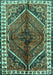 Machine Washable Persian Turquoise Traditional Area Rugs, wshtr2806turq