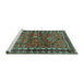 Sideview of Machine Washable Persian Turquoise Traditional Area Rugs, wshtr2807turq