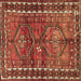 Square Machine Washable Persian Brown Traditional Rug, wshtr2807brn