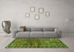 Machine Washable Persian Green Traditional Area Rugs in a Living Room,, wshtr2807grn