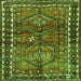 Round Machine Washable Persian Green Traditional Area Rugs, wshtr2807grn