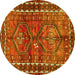 Round Persian Yellow Traditional Rug, tr2807yw