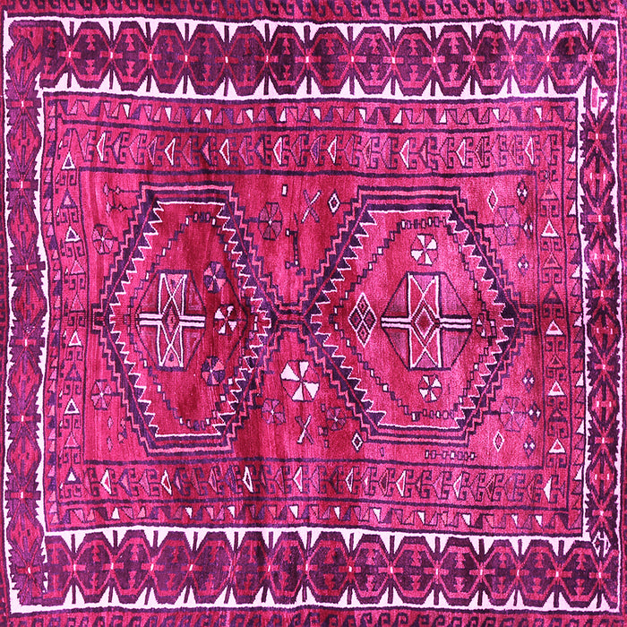 Square Machine Washable Persian Pink Traditional Rug, wshtr2807pnk