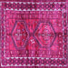 Square Machine Washable Persian Pink Traditional Rug, wshtr2807pnk