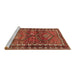 Sideview of Machine Washable Persian Brown Traditional Rug, wshtr2807brn