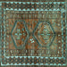 Square Persian Turquoise Traditional Rug, tr2807turq