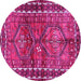 Round Persian Pink Traditional Rug, tr2807pnk