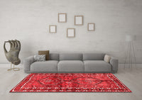 Machine Washable Persian Red Traditional Rug, wshtr2807red