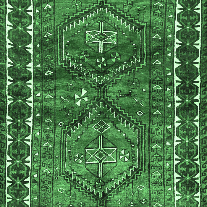 Machine Washable Persian Emerald Green Traditional Area Rugs, wshtr2807emgrn