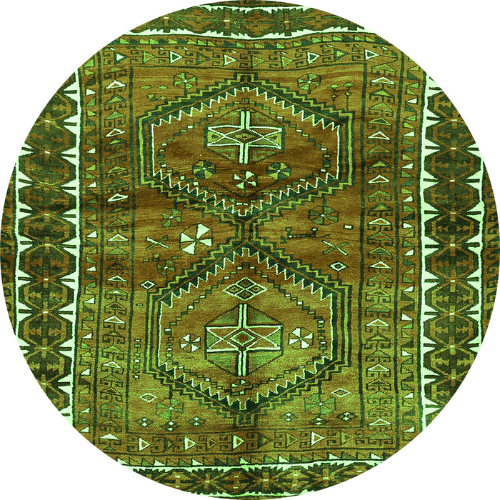 Square Persian Green Traditional Rug, tr2807grn