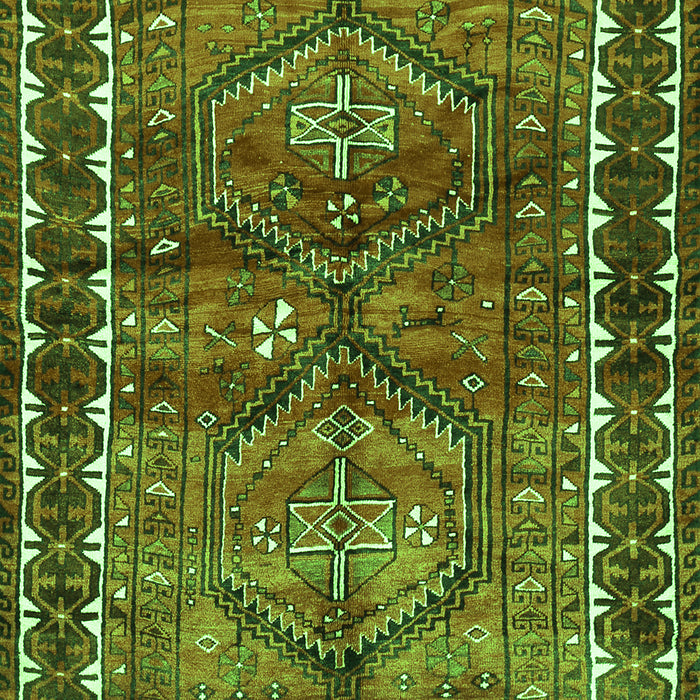 Serging Thickness of Machine Washable Persian Green Traditional Area Rugs, wshtr2807grn