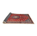 Sideview of Traditional Orange Salmon Pink Persian Rug, tr2808