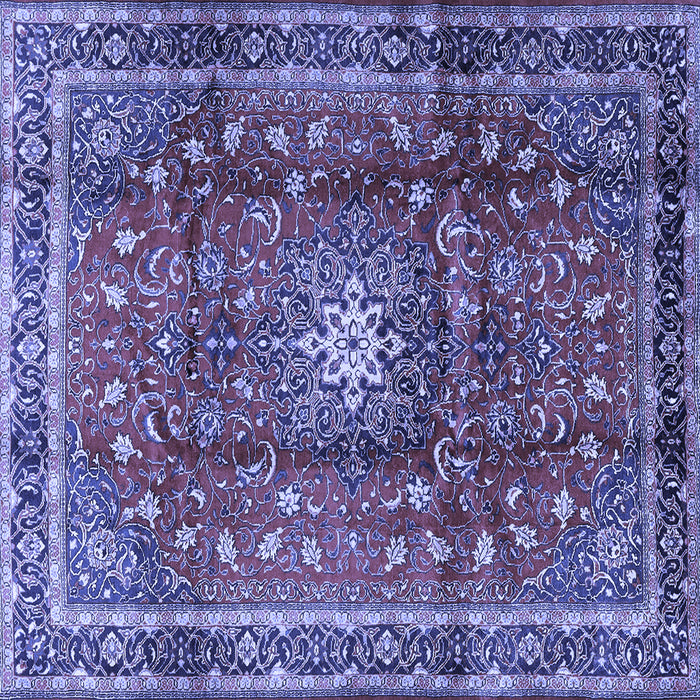 Square Machine Washable Persian Blue Traditional Rug, wshtr2808blu
