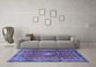 Machine Washable Persian Blue Traditional Rug in a Living Room, wshtr2808blu