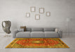 Machine Washable Persian Yellow Traditional Rug in a Living Room, wshtr2808yw