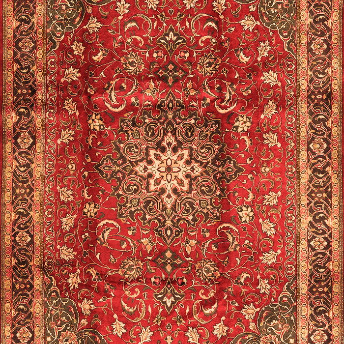 Serging Thickness of Machine Washable Persian Orange Traditional Area Rugs, wshtr2808org