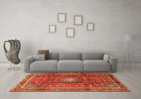 Machine Washable Persian Orange Traditional Rug, wshtr2808org