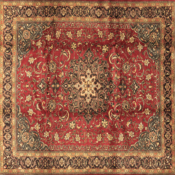 Square Machine Washable Persian Brown Traditional Rug, wshtr2808brn
