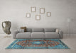 Machine Washable Persian Light Blue Traditional Rug in a Living Room, wshtr2808lblu