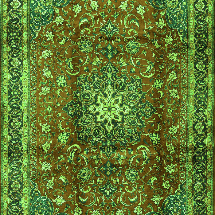 Serging Thickness of Machine Washable Persian Green Traditional Area Rugs, wshtr2808grn