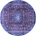 Round Persian Blue Traditional Rug, tr2808blu