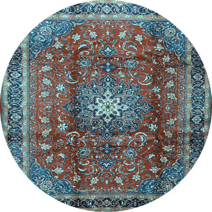 Round Persian Light Blue Traditional Rug, tr2808lblu