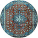 Round Persian Light Blue Traditional Rug, tr2808lblu