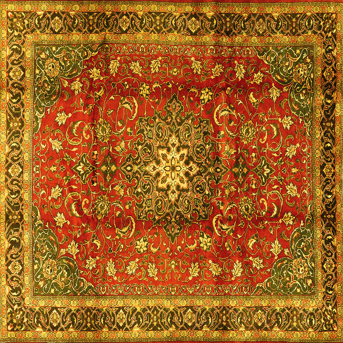 Square Persian Yellow Traditional Rug, tr2808yw