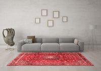 Machine Washable Persian Red Traditional Rug, wshtr2808red