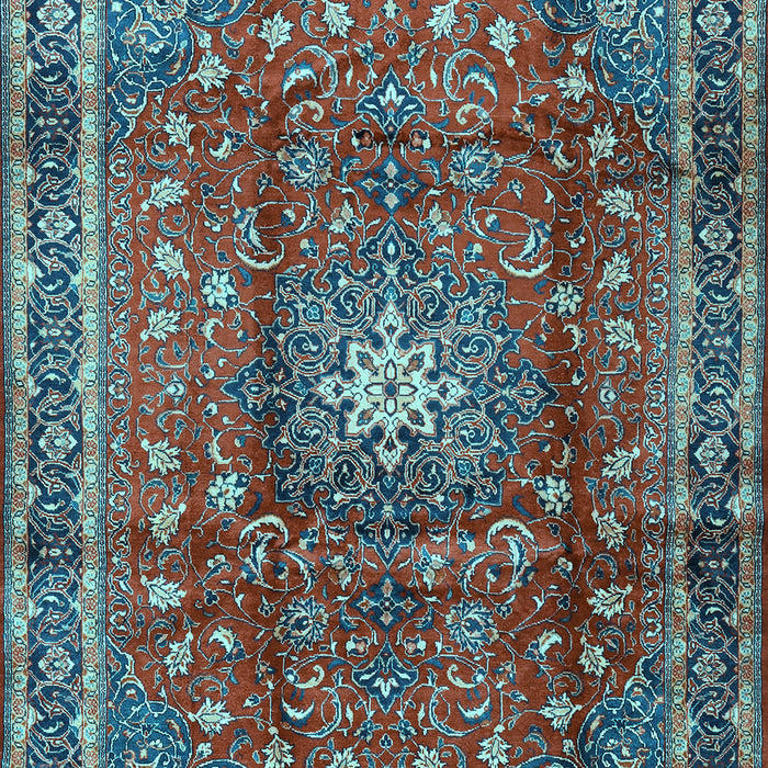 Machine Washable Persian Light Blue Traditional Rug, wshtr2808lblu