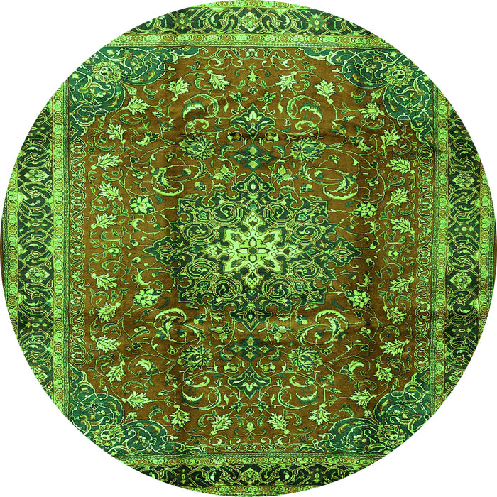 Square Persian Green Traditional Rug, tr2808grn