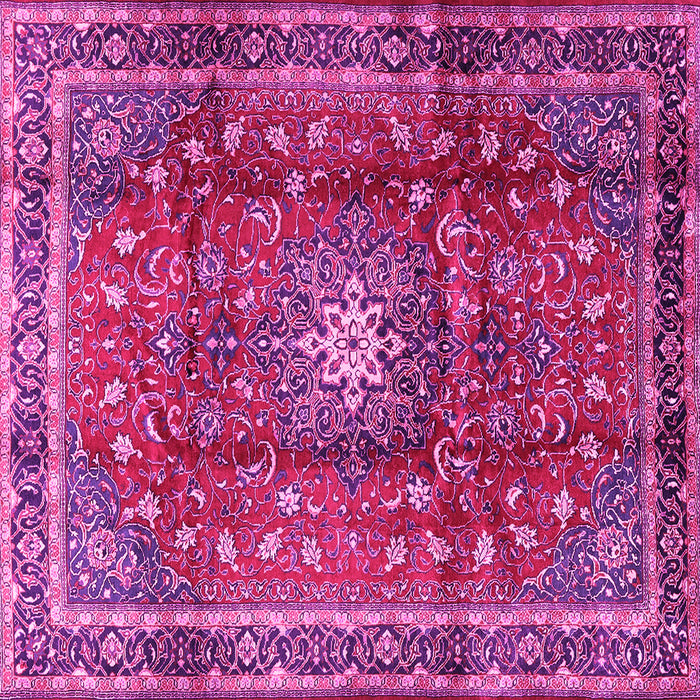 Square Machine Washable Persian Pink Traditional Rug, wshtr2808pnk