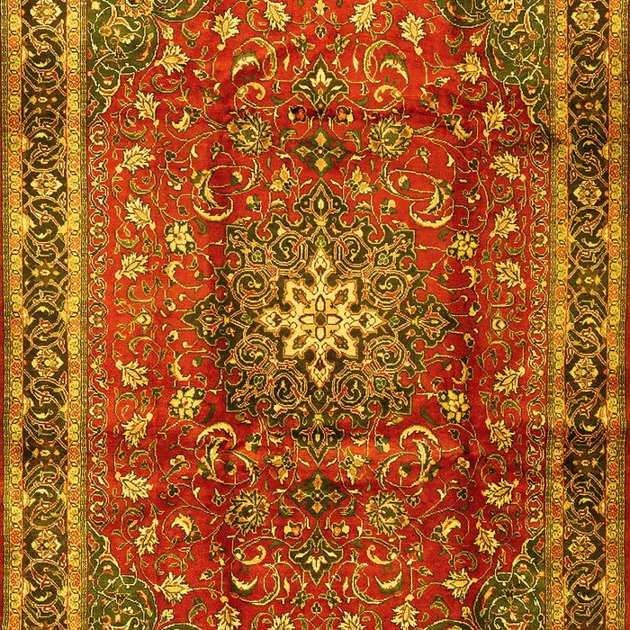 Machine Washable Persian Yellow Traditional Rug, wshtr2808yw