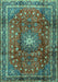 Machine Washable Persian Turquoise Traditional Area Rugs, wshtr2808turq