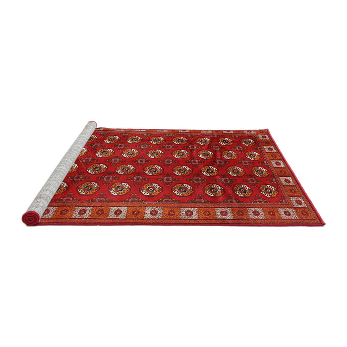 Sideview of Machine Washable Traditional Red Rug, wshtr2809